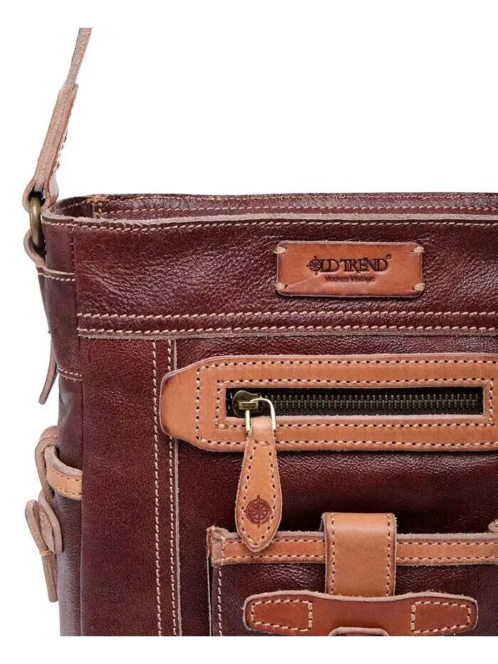 Женская сумка через плечо Leeds Castle из натуральной кожи OLD TREND — изображение 5 из 14, серый