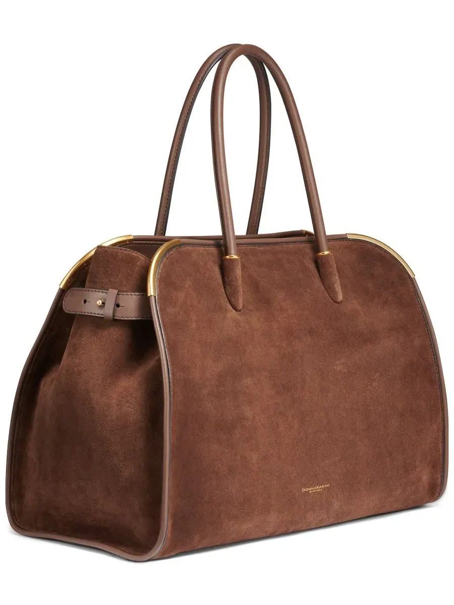 Сумка-сатчел Satin Suede Satchel Handbag Donna Karan New York — изображение 3 из 6, шоколад