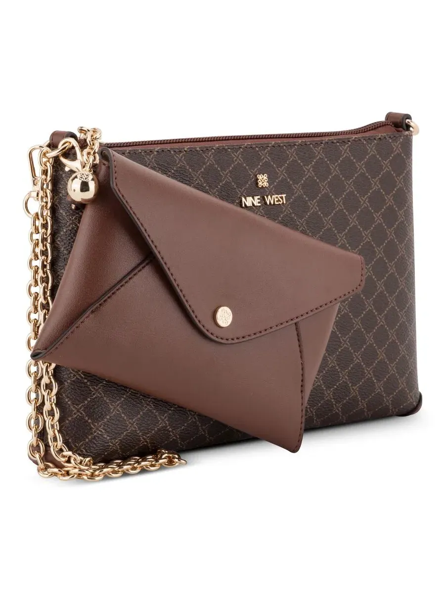 Сумочка через плечо Marissa Convertible Small Wristlet Shoulder Handbag Nine West — изображение 5 из 7, коричневый