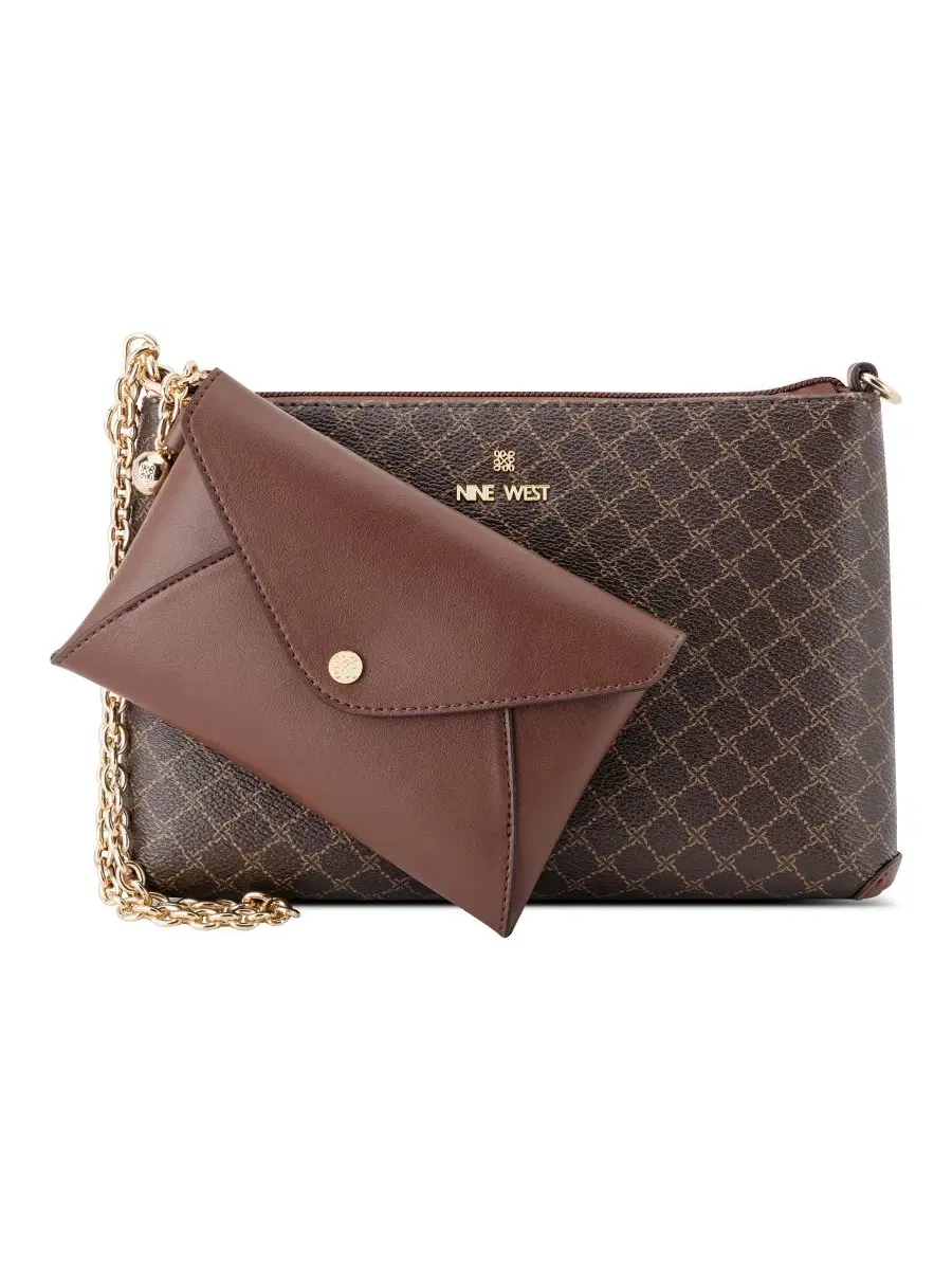 Сумочка через плечо Marissa Convertible Small Wristlet Shoulder Handbag Nine West — изображение 7 из 7, коричневый