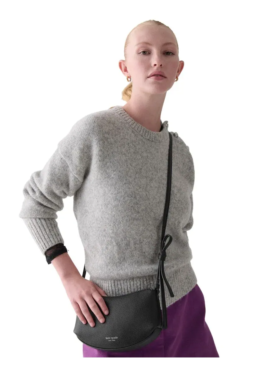 Небольшая сумка через плечо из кожи Pebbled Loop Small kate spade new york — изображение 6 из 6, черный