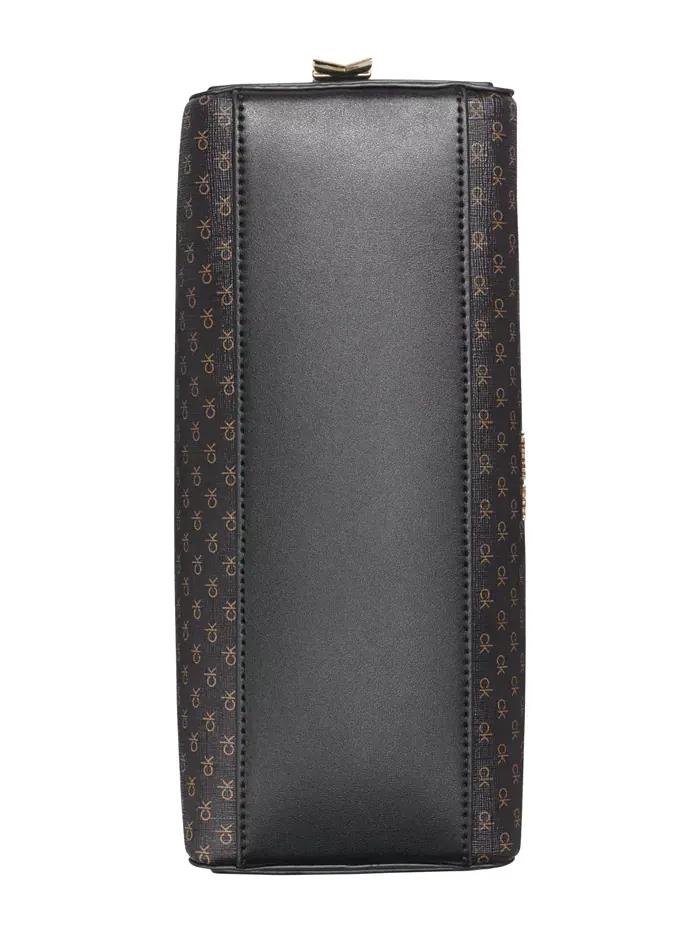 Коричневая сумка-тоут Calvin Klein Mandy Mini Signature — изображение 3 из 6, коричневый хаки черный