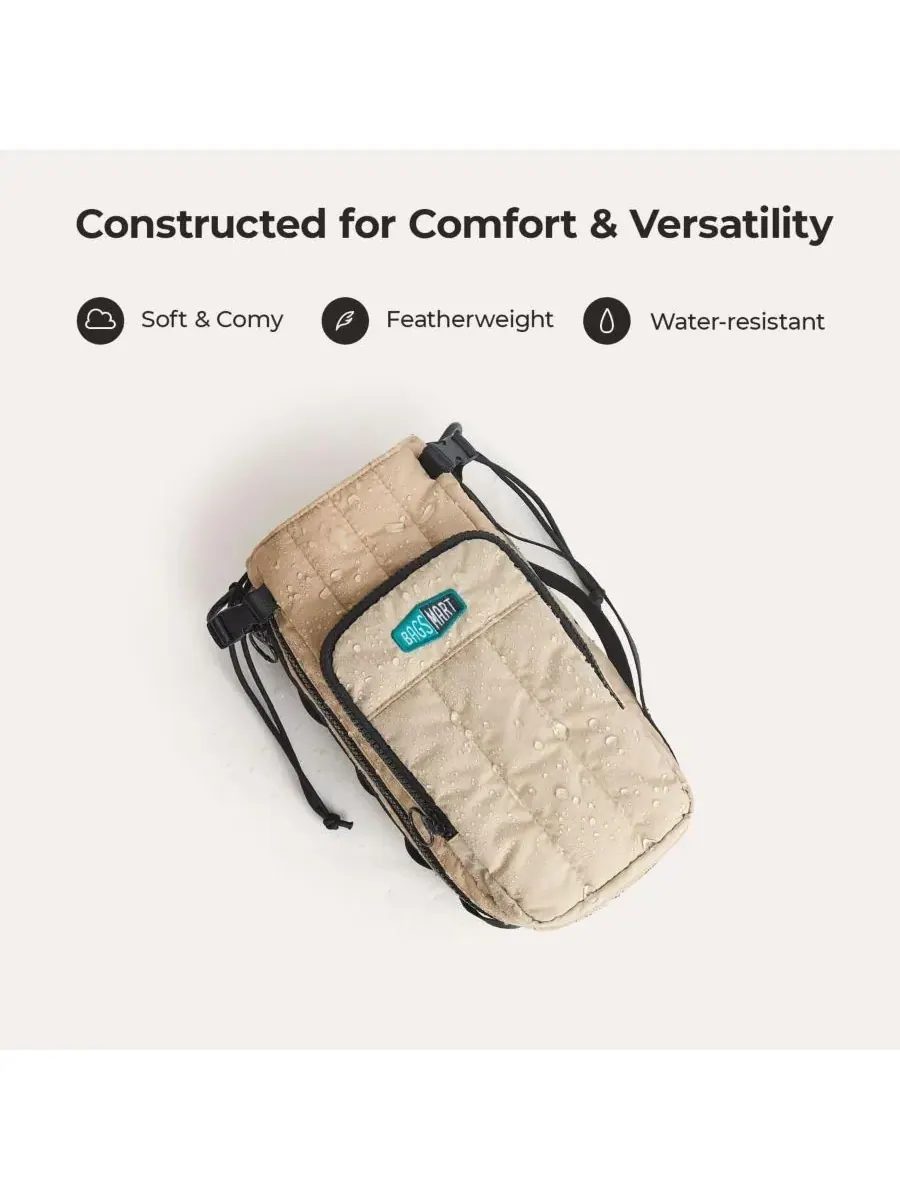 BAGSMART Сумка для бутылки для воды Walker 32 унции - 64 унции с расширяемым дном — изображение 2 из 6, бежевый
