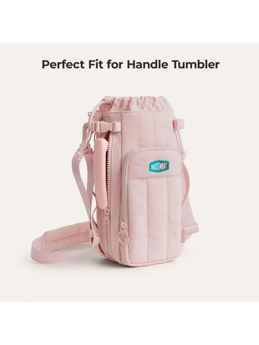 BAGSMART Сумка для бутылки для воды Walker 32 унции - 64 унции с расширяемым дном — изображение 2 из 7, розовый