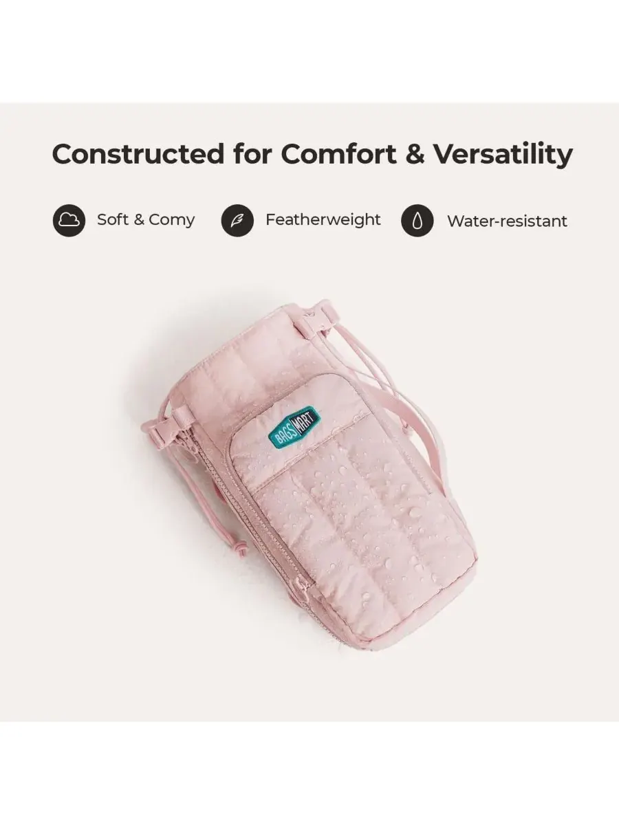 BAGSMART Сумка для бутылки для воды Walker 32 унции - 64 унции с расширяемым дном — изображение 6 из 7, розовый