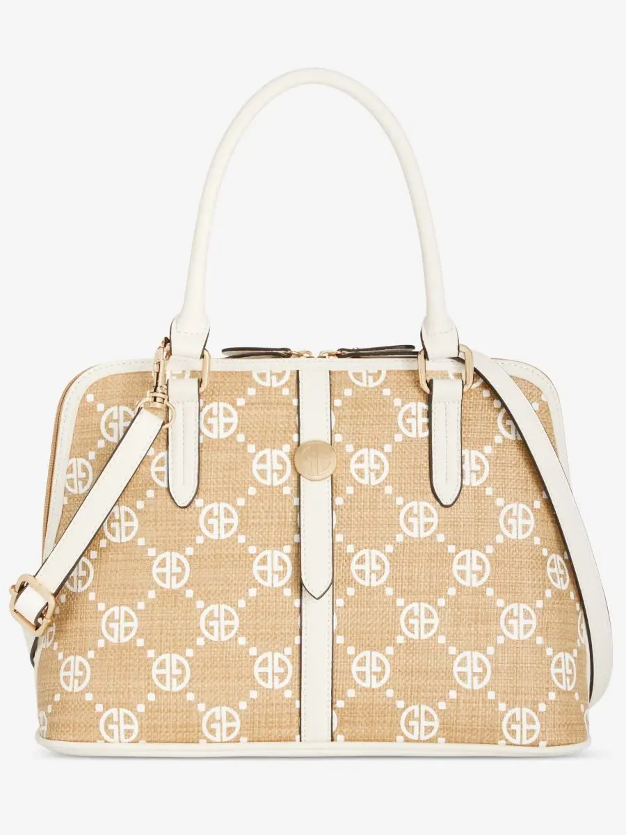 Сумка-мессенджер Belted Monogram из соломы Giani Bernini