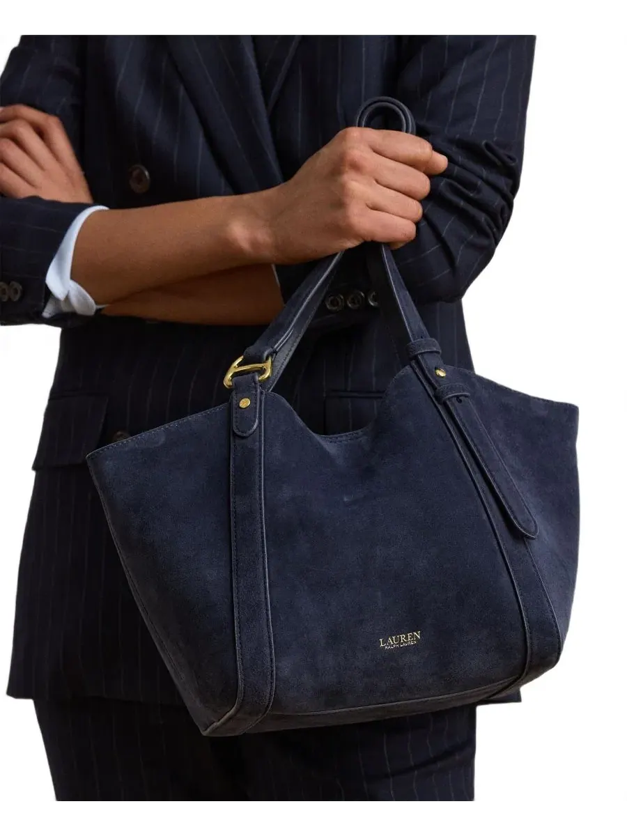 Сумка-тоут Tasha Small Suede Lauren Ralph Lauren — изображение 2 из 6, темно-синий
