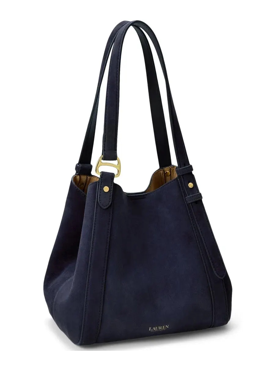 Сумка-тоут Tasha Small Suede Lauren Ralph Lauren — изображение 4 из 6, темно-синий