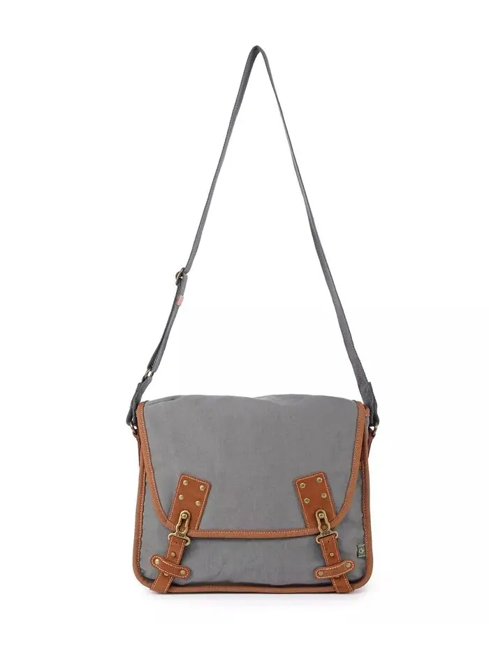 Сумка-мессенджер Dolphin Canvas TSD BRAND — изображение 2 из 26, серый