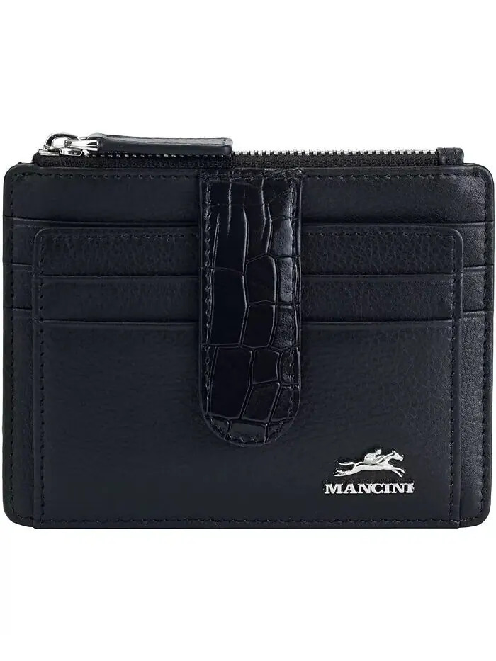 Женский кошелек Croco2 RFID Secure Card Case Mancini — изображение 1 из 6, коричневый