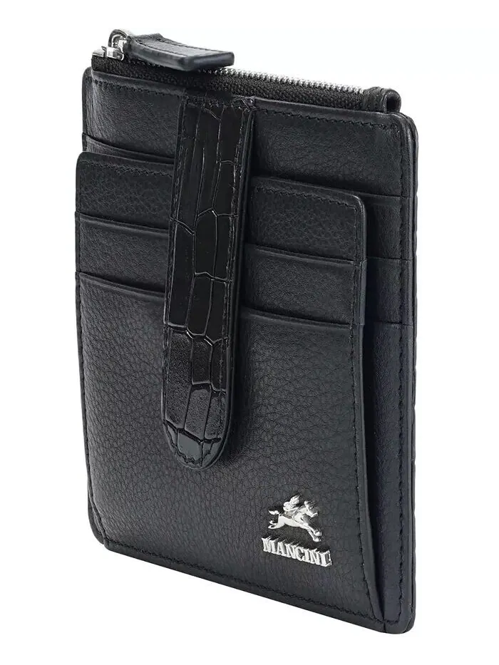 Женский кошелек Croco2 RFID Secure Card Case Mancini — изображение 3 из 6, коричневый