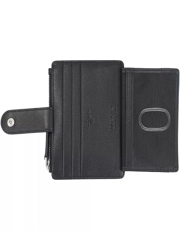 Женский кошелек Croco2 RFID Secure Card Case Mancini — изображение 5 из 6, коричневый