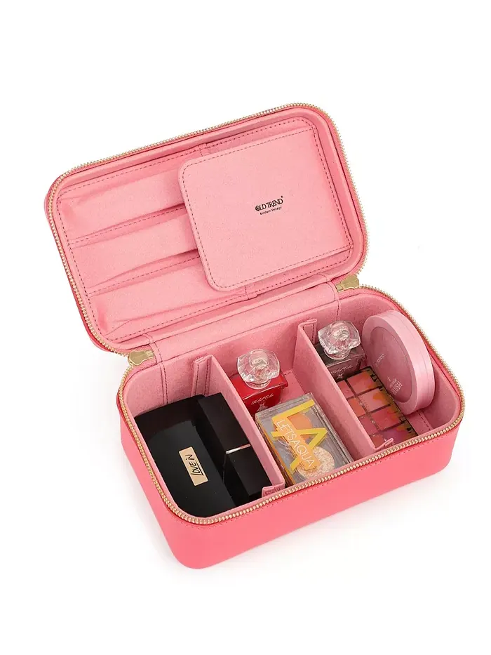Дорожная косметичка из кожи Clivia Travel OLD TREND — изображение 2 из 9, розовый