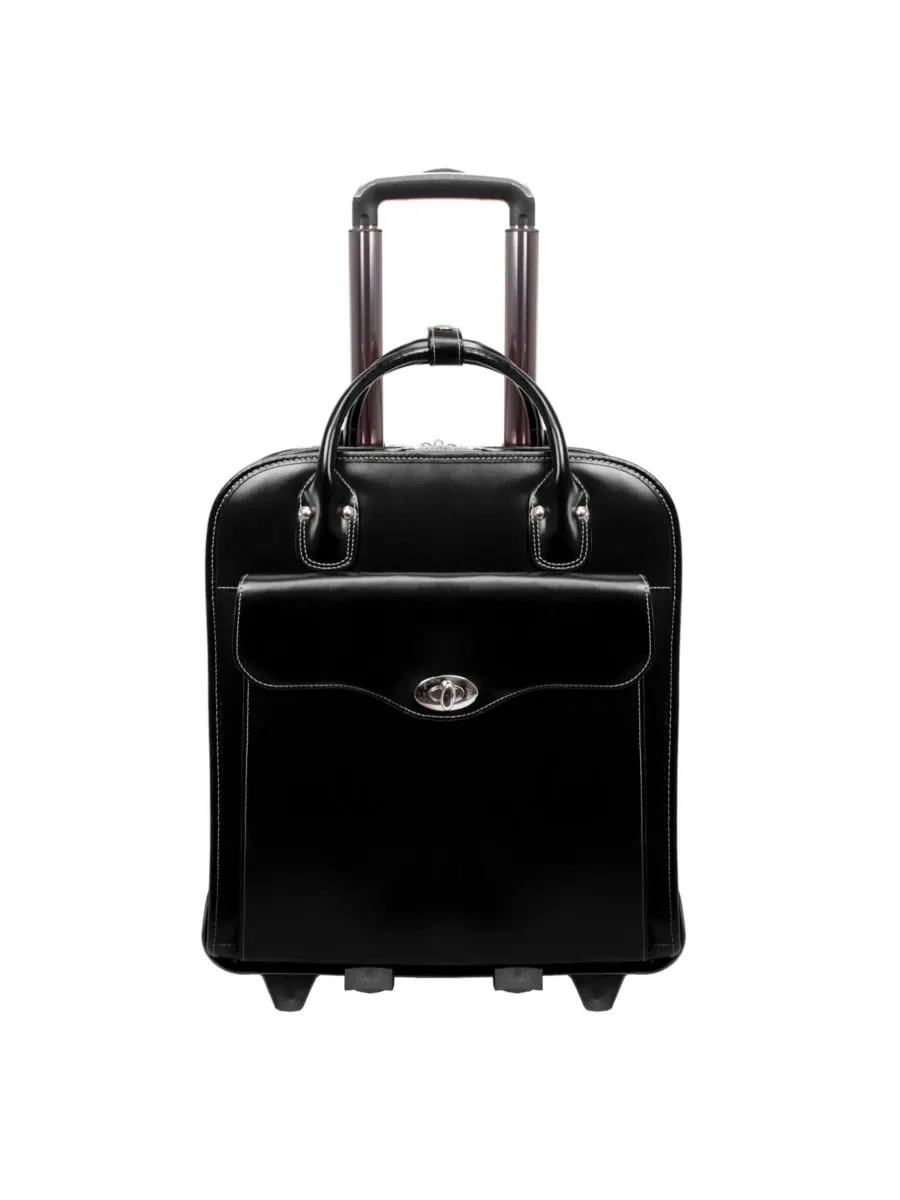 Женский портфель для ноутбука Melrose 15 дюймов из высококачественной коровьей кожи с вертикальными — изображение 4 из 6