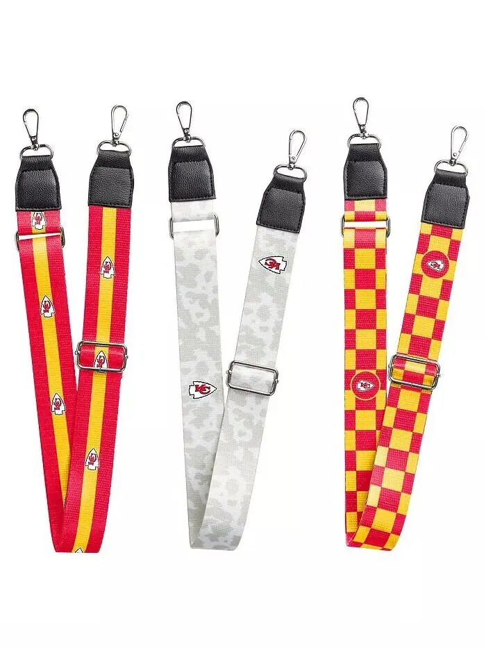 Набор из трех ремешков для сумки Kansas City Chiefs для мужчин и женщин Logo Brands — мульти