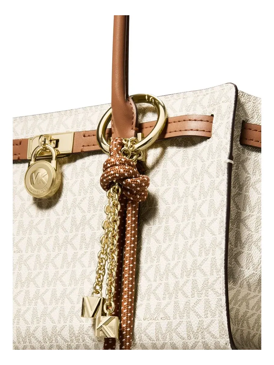 Сумка средняя мессенджер Michael Kors Hamilton Signature — изображение 2 из 6, ваниль/орех