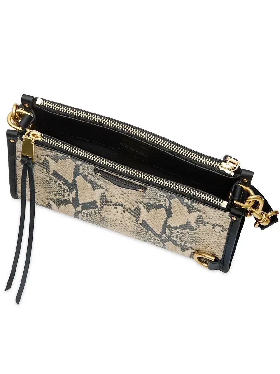Небольшая кроссбоди-сумка Mab Snake Small Crossbody Handbag Rebecca Minkoff — изображение 3 из 3, золотой