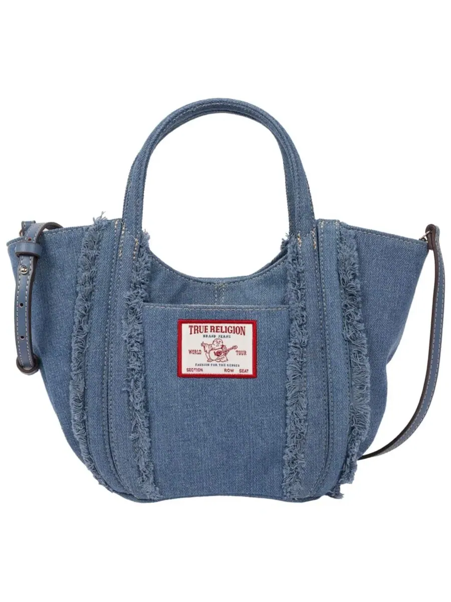 Сумка-тоут Atlas Frayed Medium - джинсовая сумка со съемным плечевым ремнем True Religion — изображение 1 из 10