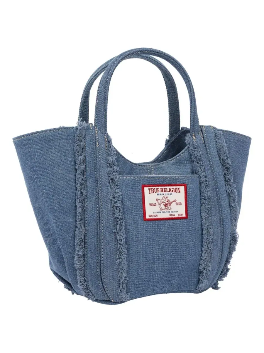 Сумка-тоут Atlas Frayed Medium - джинсовая сумка со съемным плечевым ремнем True Religion — изображение 2 из 10