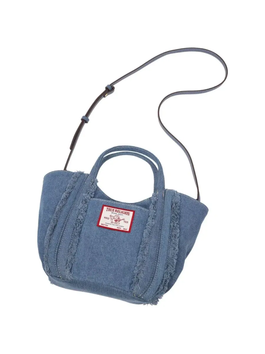 Сумка-тоут Atlas Frayed Medium - джинсовая сумка со съемным плечевым ремнем True Religion — изображение 9 из 10