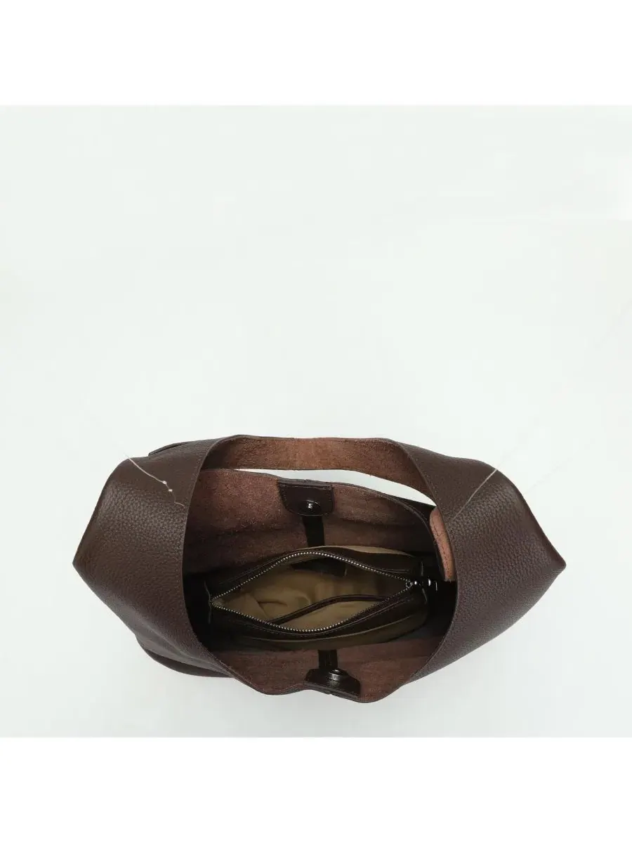 Сумка-хобо Arc Leather Crescent из мягкой зернистой кожи, повседневная сумка через плечо, мягкая — изображение 6 из 6