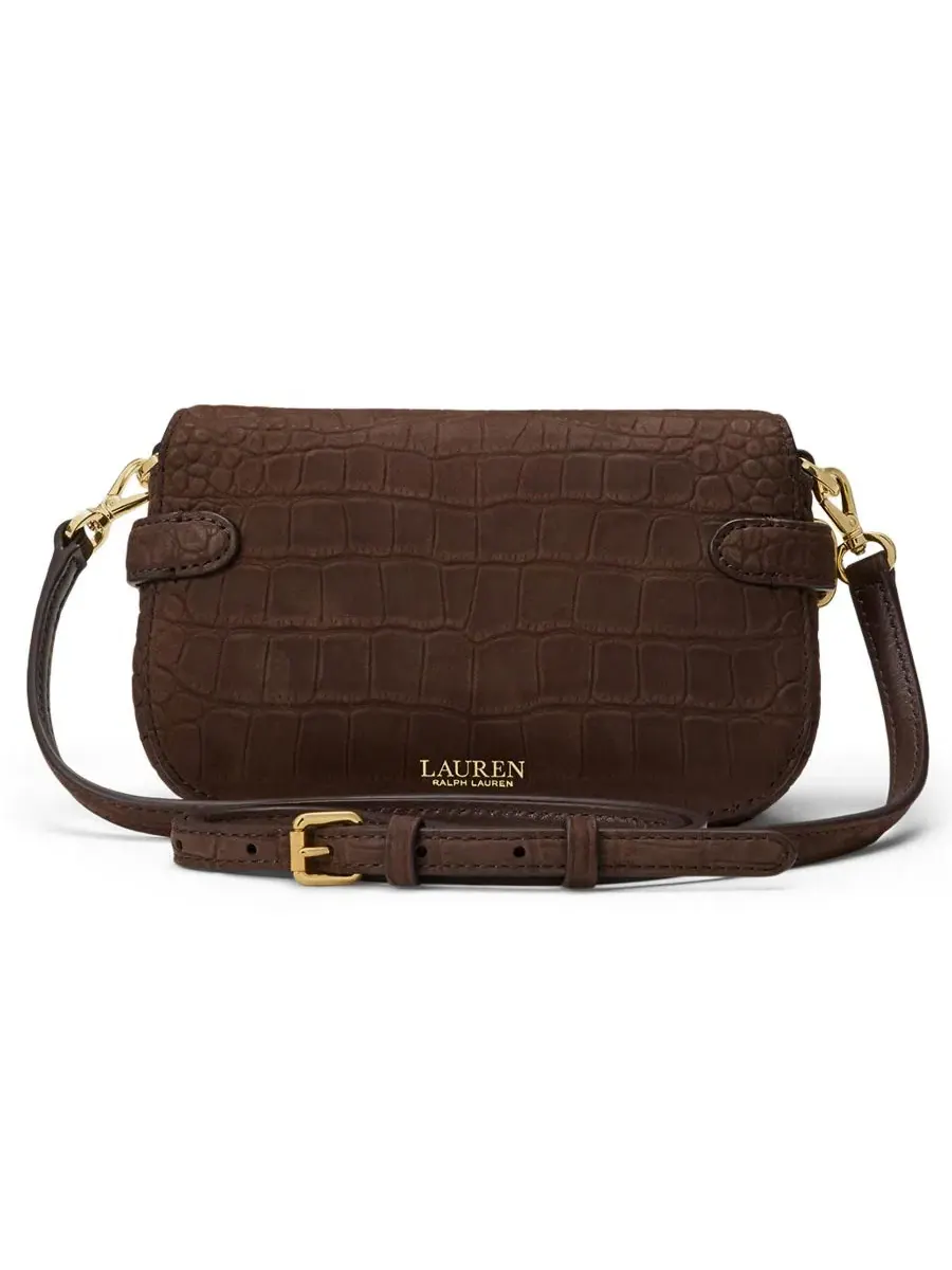 Мини-сумка через плечо Blaike с эффектом крокодиловой кожи Lauren Ralph Lauren — изображение 2 из 5, коричневый
