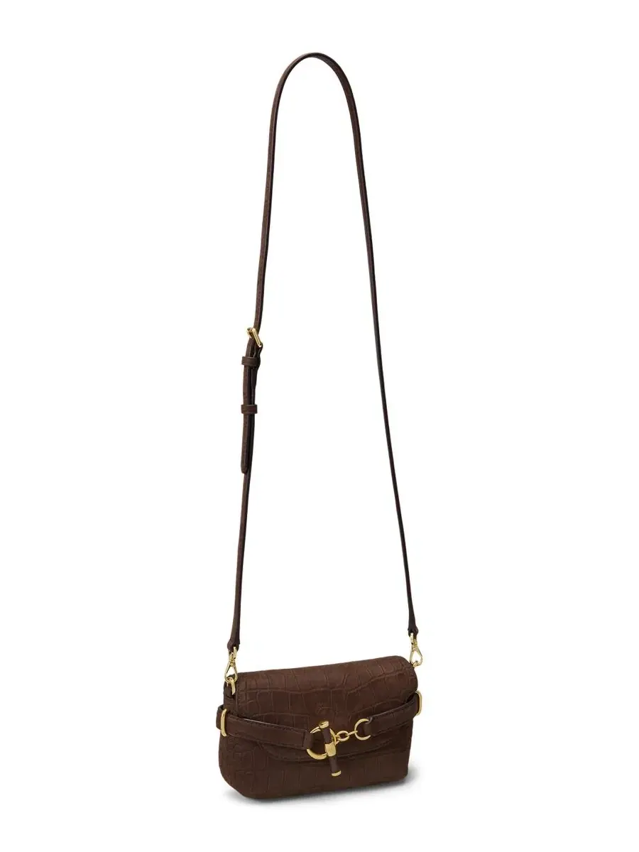 Мини-сумка через плечо Blaike с эффектом крокодиловой кожи Lauren Ralph Lauren — изображение 3 из 5, коричневый