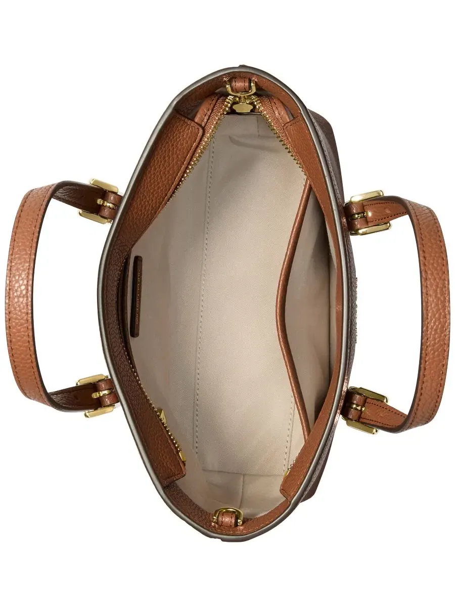 Сумка женская малая кросс-боди 100% кожа Michael Kors Quinn East West — изображение 2 из 3, золотистый