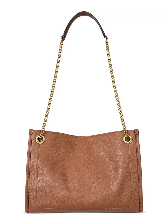 Сумка-тоут Bradley Small из шагреневой кожи Lauren Ralph Lauren — изображение 3 из 6, бежевый