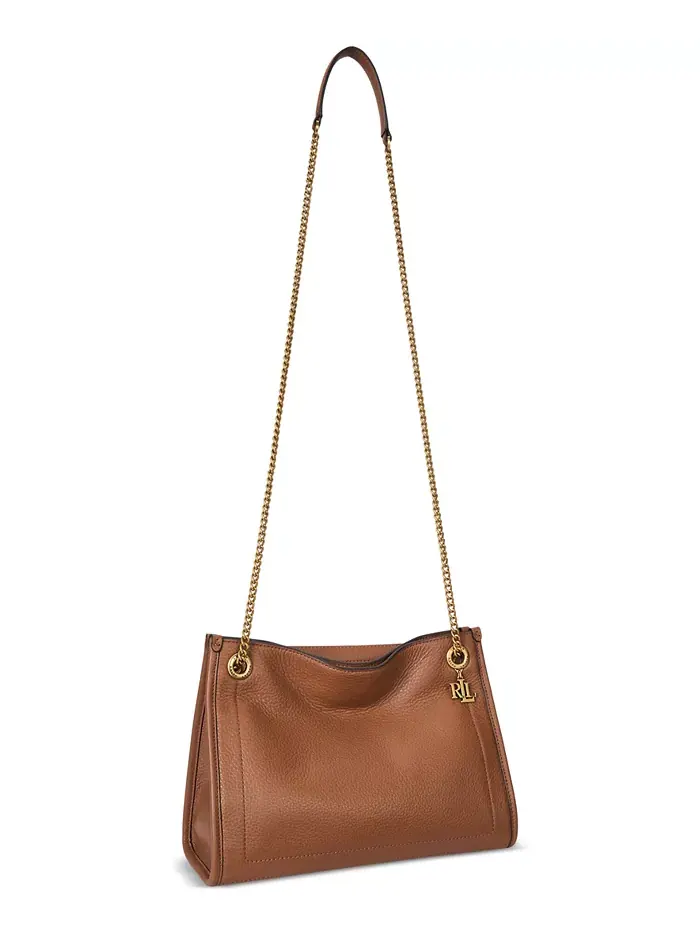 Сумка-тоут Bradley Small из шагреневой кожи Lauren Ralph Lauren — изображение 5 из 6, бежевый