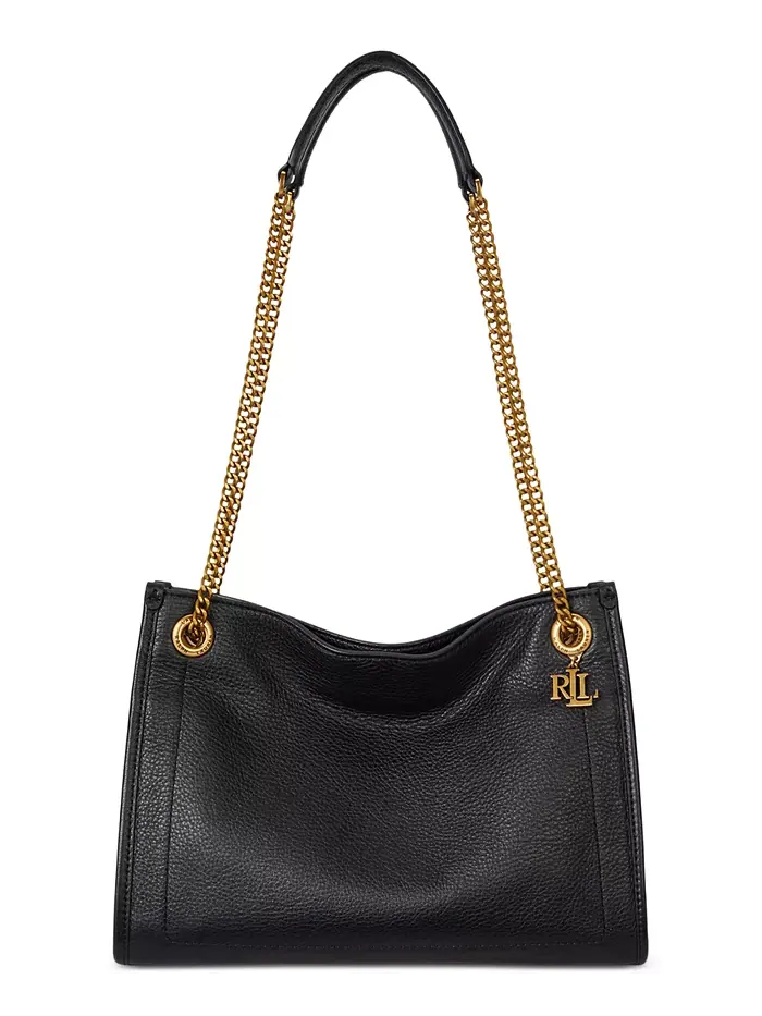 Сумка-тоут Bradley Small из шагреневой кожи Lauren Ralph Lauren — изображение 2 из 6, черный