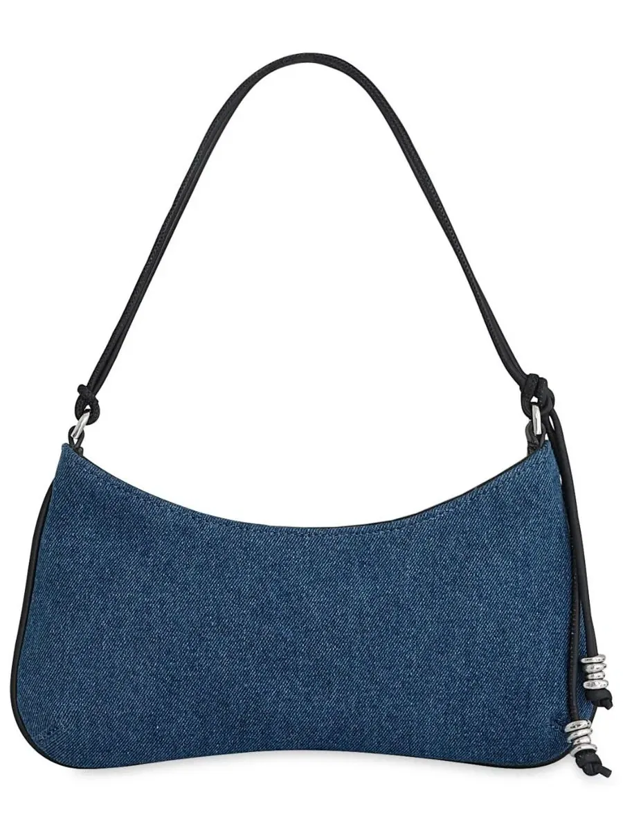 Небольшая сумка через плечо Reina Small Denim Slim Shoulder Rebecca Minkoff — изображение 1 из 3, джинсовый синий