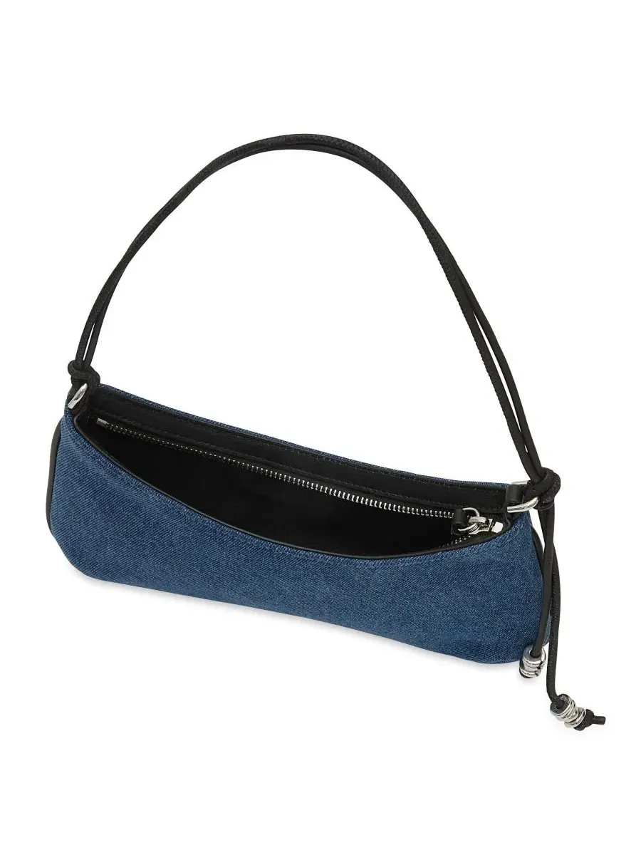 Небольшая сумка через плечо Reina Small Denim Slim Shoulder Rebecca Minkoff — изображение 3 из 3, джинсовый синий
