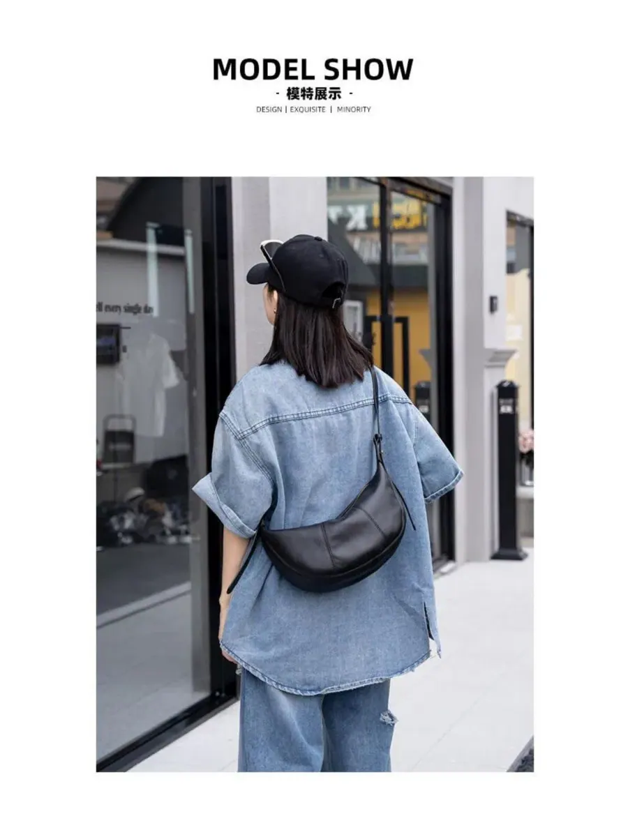 Сумка-хобо Vera Leather Crescent Bag Half-Moon Hobo Croissant Style Dumpling Shoulder Pursher Susu — изображение 2 из 7
