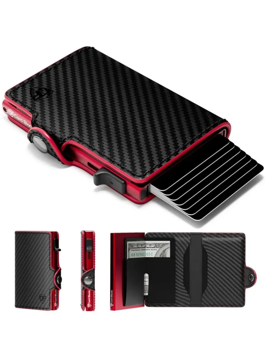 Картхолдер-бифолд Conceal Plus Card Blocr RFID Blocking — изображение 1 из 6, черный красный