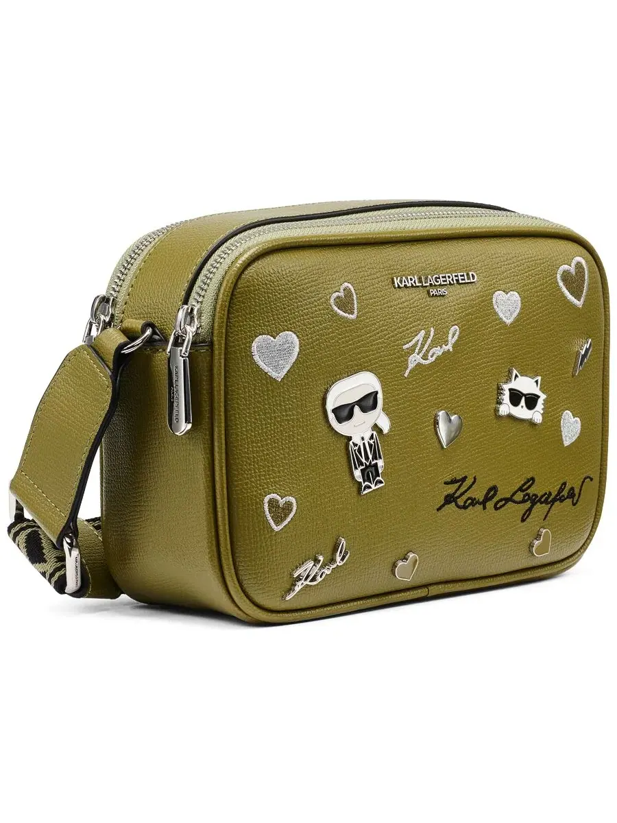 Сумка через плечо Maybelle Camera Cross Medium KARL LAGERFELD PARIS — изображение 3 из 5, оливковый