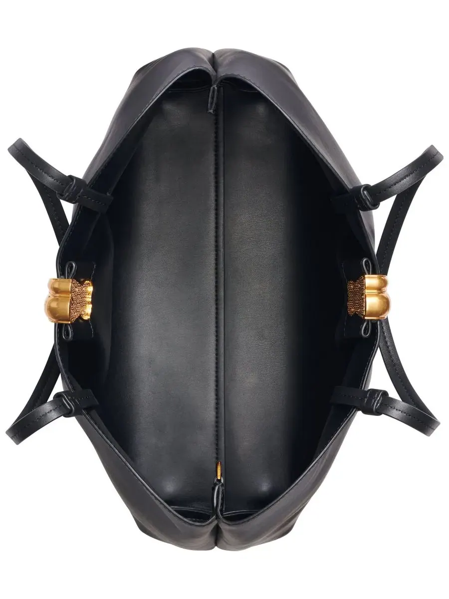 Сумка-шопер с магнитной застежкой Cambric Large Tote Handbag Donna Karan New York — изображение 4 из 6, черный/золотистый