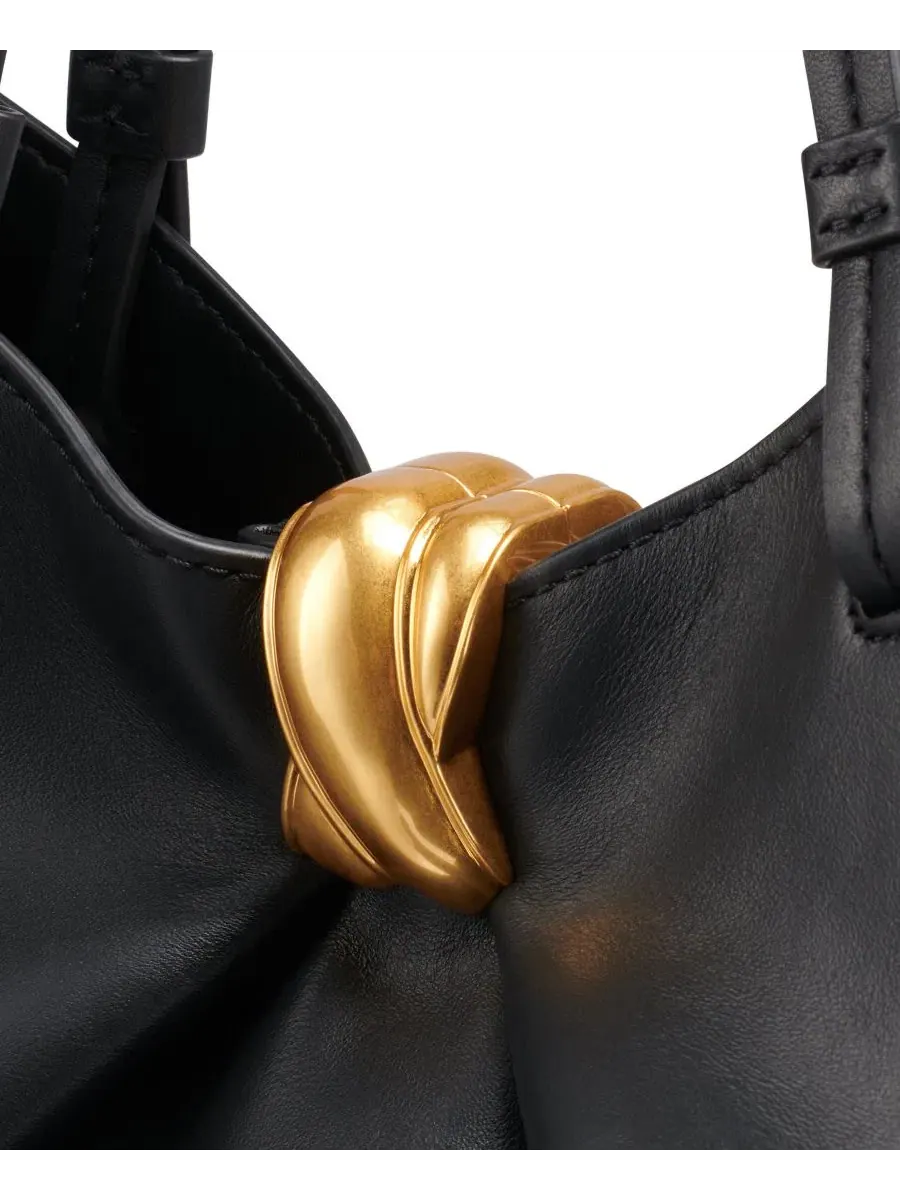 Сумка-шопер с магнитной застежкой Cambric Large Tote Handbag Donna Karan New York — изображение 6 из 6, черный/золотистый