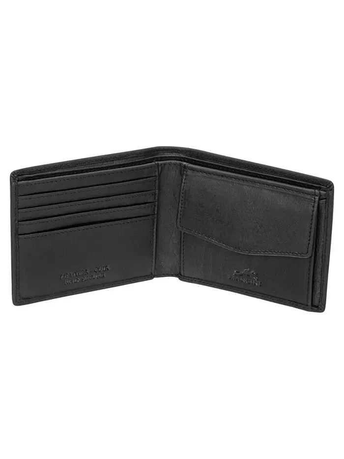 Мужской кошелек Buffalo с RFID-защитой и отделением для мелочи Mancini — изображение 3 из 5, черный