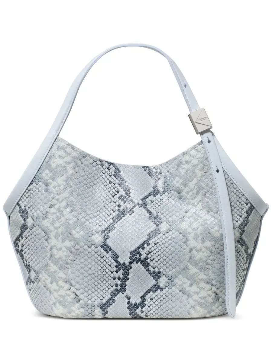 Сумка-тоут Deco Tulip из змеиной кожи небольшого размера Kate Spade New York — изображение 1 из 6, синий