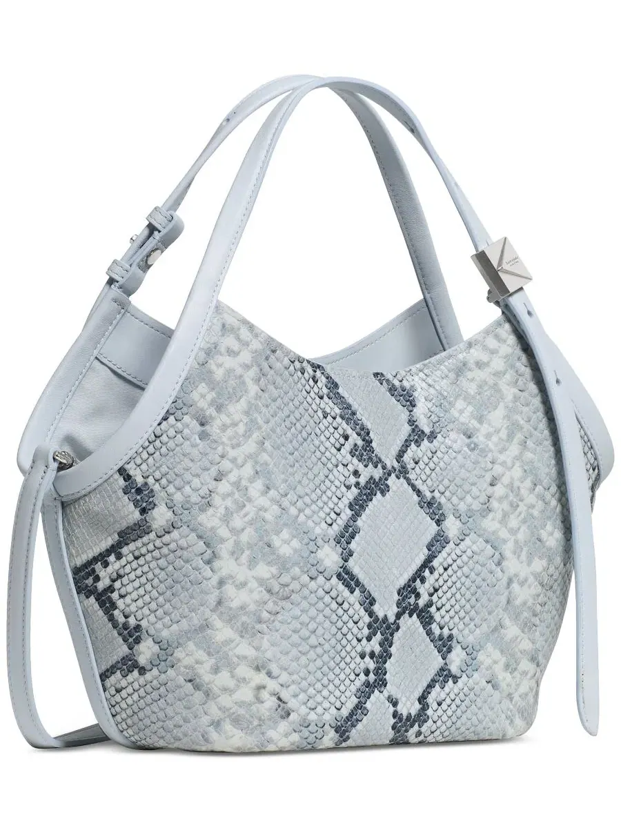 Сумка-тоут Deco Tulip из змеиной кожи небольшого размера Kate Spade New York — изображение 3 из 6, синий