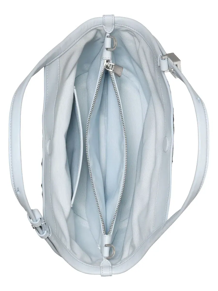 Сумка-тоут Deco Tulip из змеиной кожи небольшого размера Kate Spade New York — изображение 4 из 6, синий