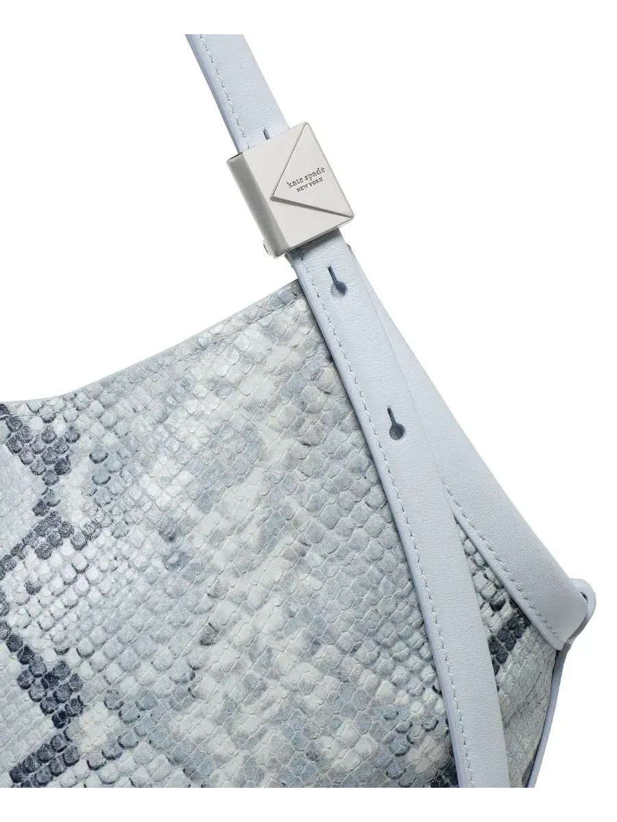Сумка-тоут Deco Tulip из змеиной кожи небольшого размера Kate Spade New York — изображение 5 из 6, синий