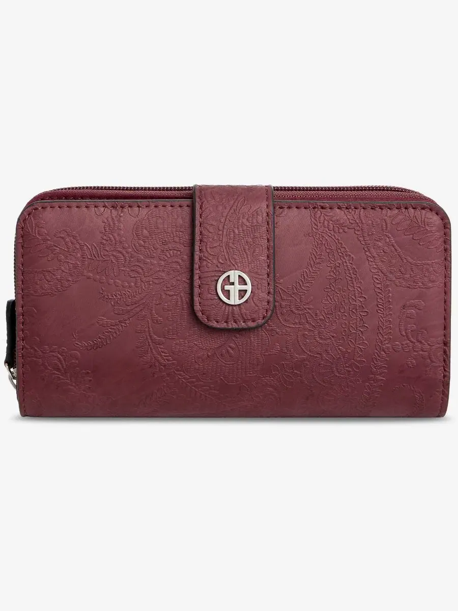 Кошелек с принтом пейсли Paisley Aio Wallet Giani Bernini — изображение 1 из 5, бордо