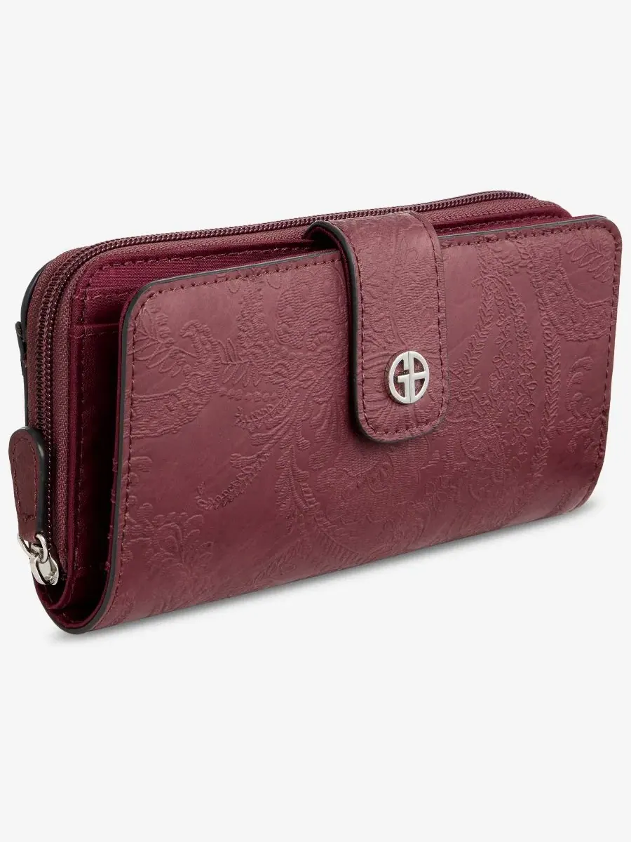 Кошелек с принтом пейсли Paisley Aio Wallet Giani Bernini — изображение 2 из 5, бордо