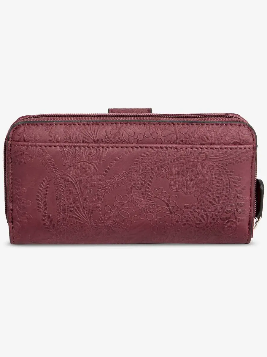 Кошелек с принтом пейсли Paisley Aio Wallet Giani Bernini — изображение 3 из 5, бордо