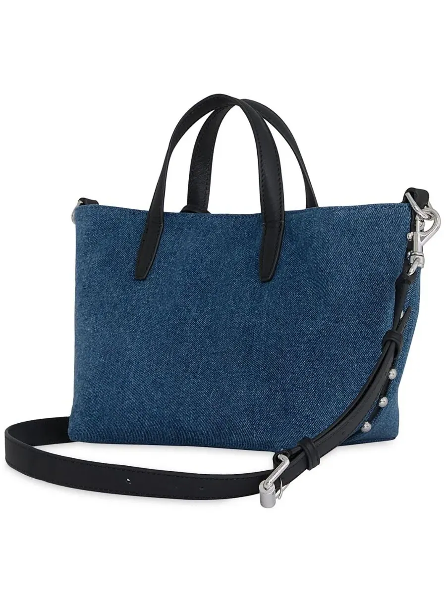 Сумка-тоут средняя Riley Medium Denim Tote Rebecca Minkoff — изображение 2 из 3, джинсовый синий