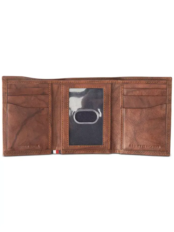 Мужской кожаный карманный кошелек Billfold с защитой RFID Tommy Hilfiger — изображение 2 из 3, бежевый