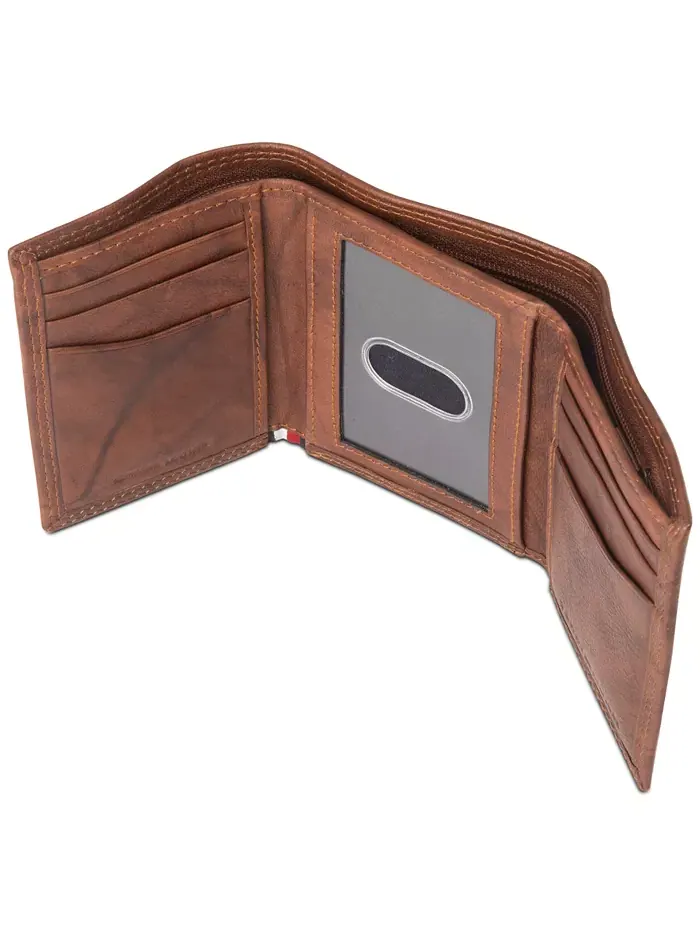 Мужской кожаный карманный кошелек Billfold с защитой RFID Tommy Hilfiger — изображение 3 из 3, бежевый
