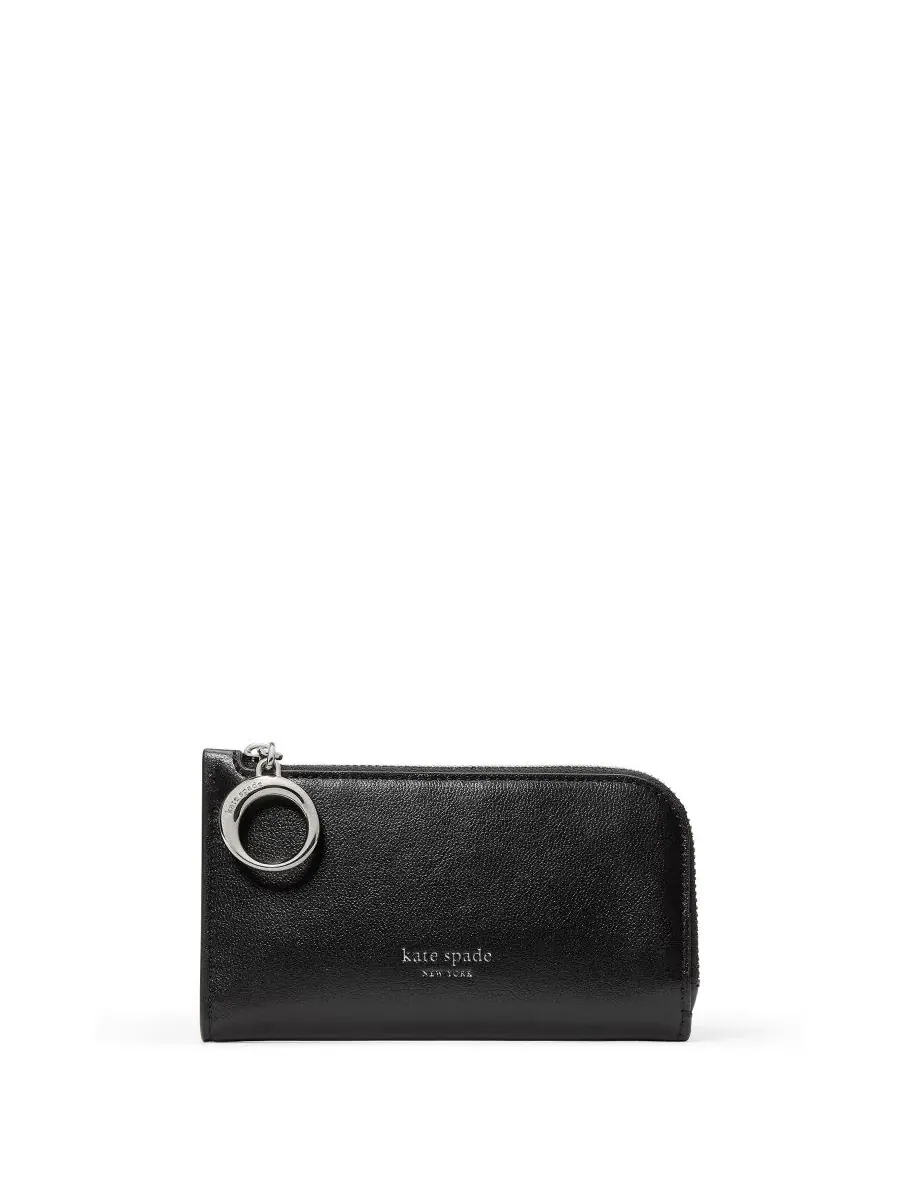 Тонкий складной кошелек Halo из высококачественной кожи Kate spade new york — изображение 1 из 2, черный